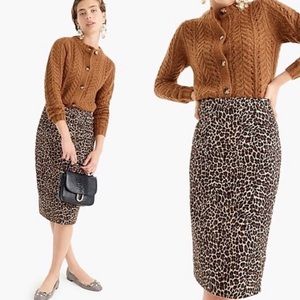 J. CREW LEOPARD PRINT PENCIL SKIRT